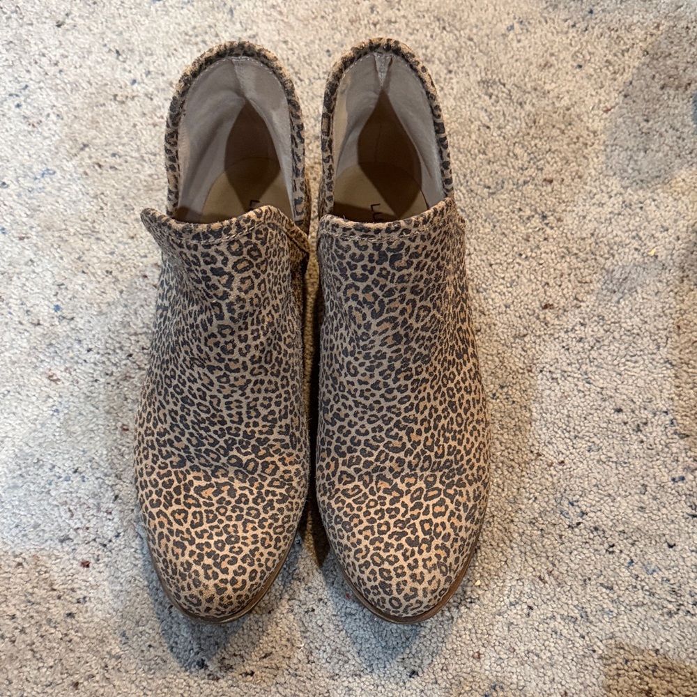 Lucky Brand Tan Leopard Ankle Booties